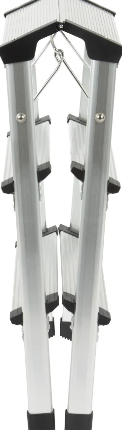 Huishoudladders|Brico Steppy Huishoudtrap Aluminium Dubbel 3 Treden Platform 31X20 Cm
