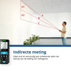 Lasermeters|Brico Techweise Laser Afstandsmeter 70M - Met Alle Meetopties