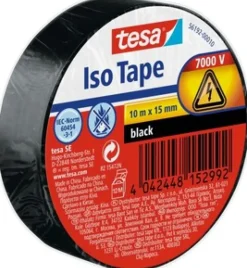 Brico Tesa Isolatietape Iso Tape Pvc Zwart 10Mx15Mm- Technische Tape