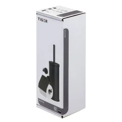 Toiletaccessoires|Brico Tiger Accessoireset Boston - Toiletborstel Met Houder Vrijstaand - Toiletrolhouder - Haak – Zwart
