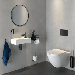 Toiletaccessoires|Brico Tiger Caddy Toiletrolhouder Met Planchet Zwart