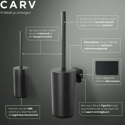 Toiletaccessoires|Brico Tiger Carv Toiletborstel Met Houder Vrijstaand Zwart