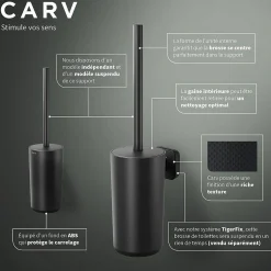 Toiletaccessoires|Brico Tiger Carv Toiletborstel Met Houder Vrijstaand Zwart