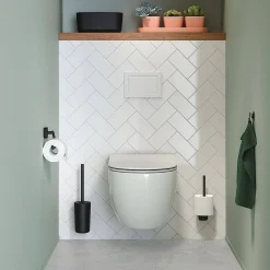 Toiletaccessoires|Brico Tiger Carv Toiletrolhouder Zonder Klep Zwart