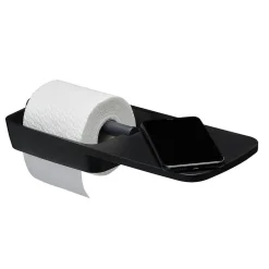 Toiletaccessoires|Brico Tiger Tess Toiletrolhouder Met Planchet Zwart/Antraciet