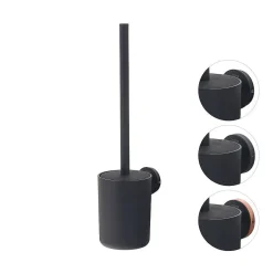 Toiletaccessoires|Brico Tiger Toiletaccessoireset Urban Toiletborstel Met Houder + Toiletrolhouder Zonder Klep + Handdoekhaak Zwart