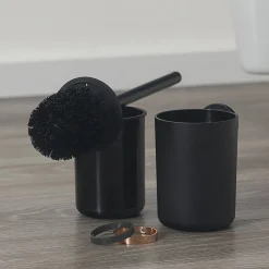 Toiletaccessoires|Brico Tiger Toiletaccessoireset Urban Toiletborstel Met Houder + Toiletrolhouder Zonder Klep + Handdoekhaak Zwart