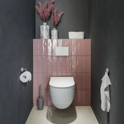 Toiletaccessoires|Brico Tiger Toiletborstel Cata Met Houder Vrijstaand Grijs/ Marmerlook