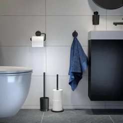 Toiletaccessoires|Brico Tiger Toiletrolhouder Tune Metaal Geborsteld Zwart Hangend