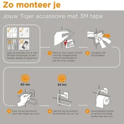Toiletaccessoires|Brico Tiger Toiletrolhouder Tune Metaal Geborsteld Zwart Hangend