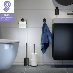 Toiletaccessoires|Brico Tiger Toiletrolhouder Tune Metaal Geborsteld Zwart Hangend