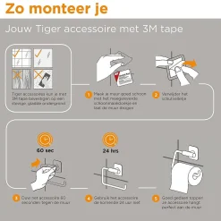 Toiletaccessoires|Brico Tiger Toiletrolhouder Tune Zonder Klep Messing Geborsteld / Zwart