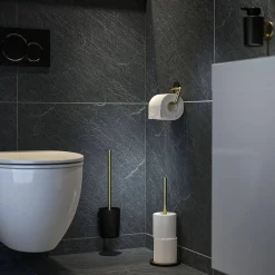 Toiletaccessoires|Brico Tiger Toiletrolhouder Tune Zonder Klep Messing Geborsteld / Zwart