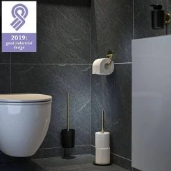 Toiletaccessoires|Brico Tiger Toiletrolhouder Tune Zonder Klep Messing Geborsteld / Zwart