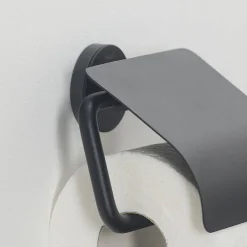 Toiletaccessoires|Brico Tiger Urban Toiletrolhouder Met Klep Zwart