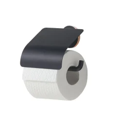 Toiletaccessoires|Brico Tiger Urban Toiletrolhouder Met Klep Zwart