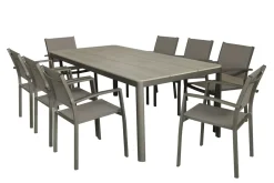 Brico Trapani Tuintafel + Verstelbare Poten Aluminium/Polyhout 210X100X75Cm- Tuintafels
