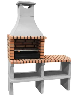 Brico Tuozi Stenen Barbecue Napoles Deluxe 144X58X205Cm- Betonnen Barbecue