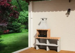 Brico Tuozi Stenen Barbecue Napoles Deluxe 144X58X205Cm- Betonnen Barbecue