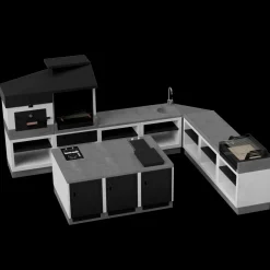 Brico Tuozi Stenen Barbecue Otte 84X63X206Cm- Betonnen Barbecue