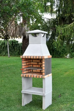 Brico Tuozi Stenen Barbecue Zon 64X47X190Cm- Betonnen Barbecue