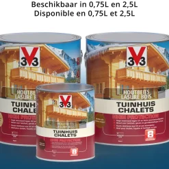 Brico V33 Houtbeits Tuinhuis High Protection Mahonie Zijdeglans 0,75L- Beits