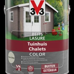 Brico V33 Houtbeits Tuinhuis Salar Grey Zijdeglans 2,5L- Beits