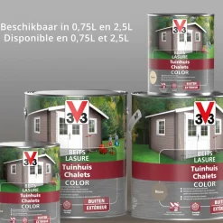 Brico V33 Houtbeits Tuinhuis Windstorm Zijdeglans 0,75L- Beits