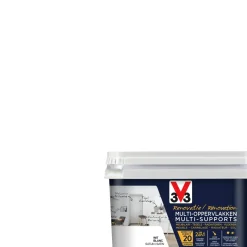Brico V33 Muurverf Renovatie Meerdere Ondergronden Wit Satijn 500Ml- Decoratieve Verf