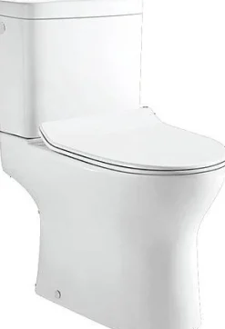 Duoblok Toiletten|Brico Van Marcke Duoblok Toilet Gustav I Ao Aanlsluiting I Quick Release & Soft-Close Toiletzitting I Randloos Toiletpot Wit