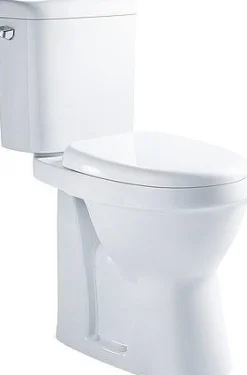 Duoblok Toiletten|Brico Van Marcke Duoblok Toilet X-Joy I Ao Aansluiting I Verhoogd I Quick Release & Soft-Close Toiletzitting I Randloos Toiletpot Wit