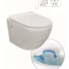Wandclosetten|Brico Van Marcke Go Hangtoilet Randloos + Softclose En Take-Off Toiletzitting Wit 500X360X370Mm