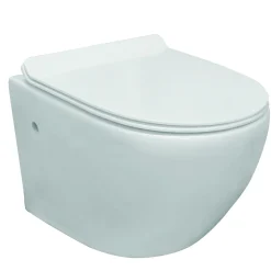 Wandclosetten|Brico Van Marcke Go Hangtoilet Randloos + Softclose En Take-Off Toiletzitting Wit 500X360X370Mm