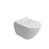 Wandclosetten|Brico Van Marcke Hangtoilet Perl Wit | Soft-Close & Quick Release Toiletzitting | Randloos Toiletpot