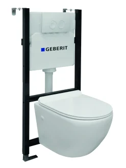 Inbouwtoiletten|Brico Van Marcke Inbouwreservoir Set Design | Geberit Spoeltechniek | Soft-Close Toiletzitting | Randloos Toiletpot