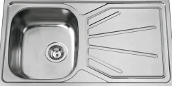 Keukenbladen & Spoelbakken|Brico Van Marcke Inbouwspoelbak Go Legato 1 Bak Rvs 86X50Cm