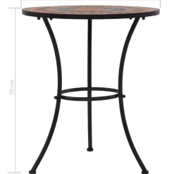 Brico Vidaxl Bistrotafel Mozaiek 60 Cm Keramiek Oranje En Grijs- Tuintafels