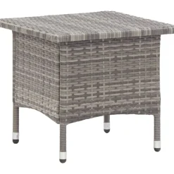 Brico Vidaxl Theetafel 50X50X47 Cm Poly Rattan Grijs- Tuintafels