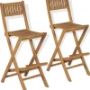 Brico Vidaxl Tuinbarkrukken Inklapbaar 2 St Massief Teakhout- Tuinstoelen
