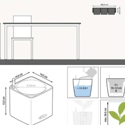 Brico Vidaxl Tuintafel Poly Rattan En Glas Grijs- Tuintafels