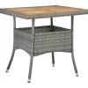 Brico Vidaxl Tuintafel Poly Rattan En Massief Acaciahout Grijs- Tuintafels