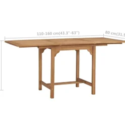 Brico Vidaxl Tuintafel Verlengbaar (110-160)X80X75 Cm Massief Teakhout- Tuintafels