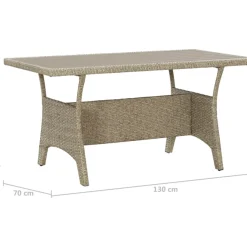 Brico Vidaxl Tuintafel 130X70X66 Cm Poly Rattan Grijs- Tuintafels