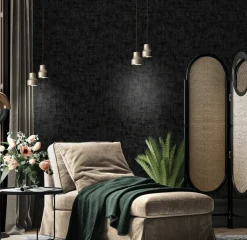 Brico Vinylbehang Zander Zwart- Vinylbehang