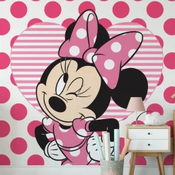 Brico Vliesbehang Minnie & Hearts Mural- Behang Kinderkamer