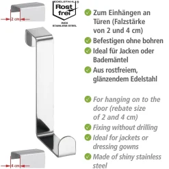 Haken & Houders|Brico Wenko Deurhaken 6 Stuks Rvs