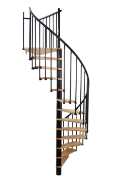 Brico Wenteltrap Berlin - 120 Cm Diameter - Zwart Metaal Met Beuken- Zoldertrappen