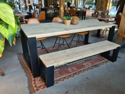 Brico Wood4You - Bankje - New Orleans - Steigerhout 130Lx40Hx38D Cm- Tuinbanken