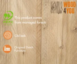 Brico Wood4You - Bankje - New Orleans - Steigerhout 130Lx40Hx38D Cm- Tuinbanken