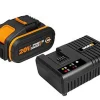 Accu'S & Acculaders|Brico Worx Batterij En Lader Starterset Wa3609 20V 4Ah